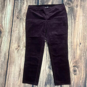 J. Jill Women's Corduroy Straight Pants Size Large Dark Purple Casual‎